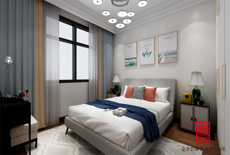 金域缇香240平米新中式风格装修案例-卧室