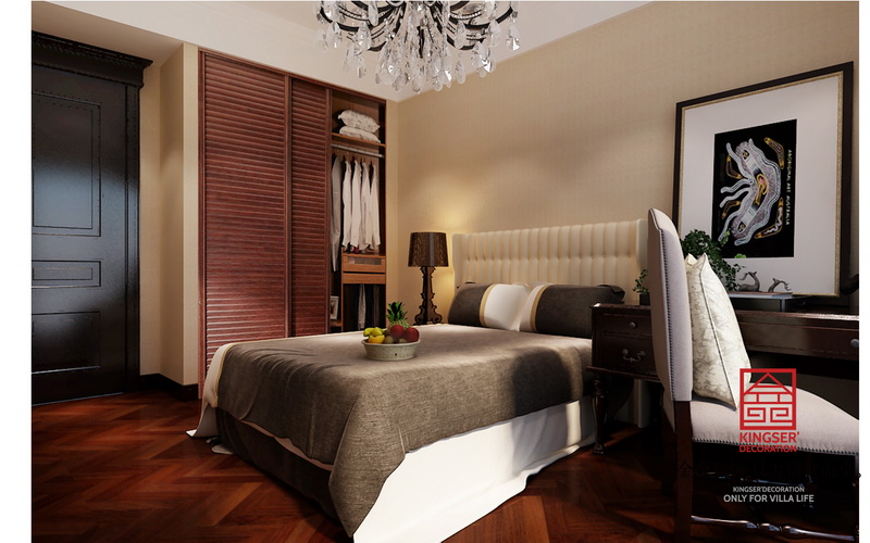 铂悦山360平米新中式风格装饰案例-卧室