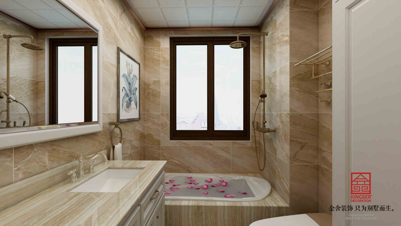 恒大龙庭168平米美式风格装饰案例-卫生间