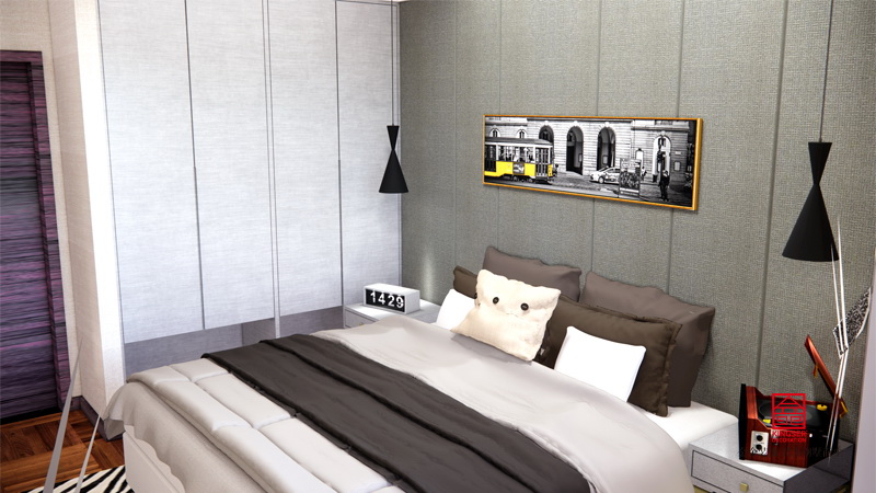 世纪龙庭89平米都市现代风格装饰案例-卧室