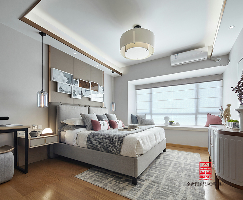 龙泽国际155平米现代风格装修案例-卧室