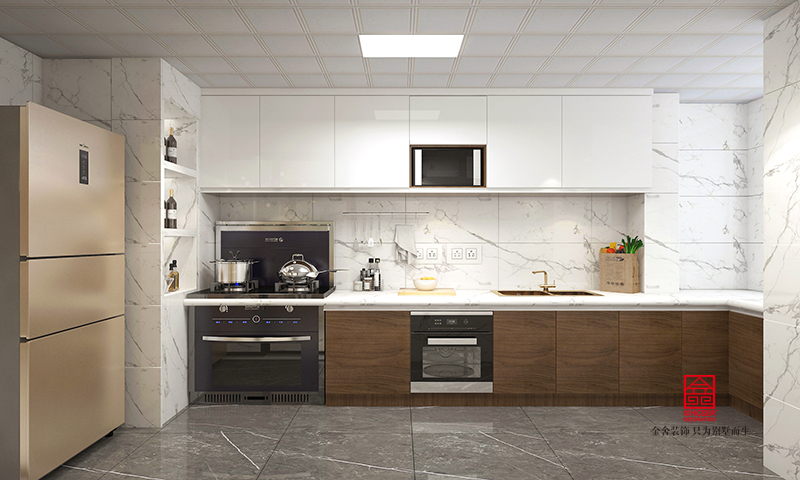 石油家园129平米现代北欧风格装修案例-厨房