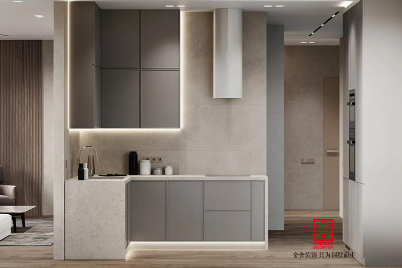 万达公寓120平米现代简约风格装修案例-厨房