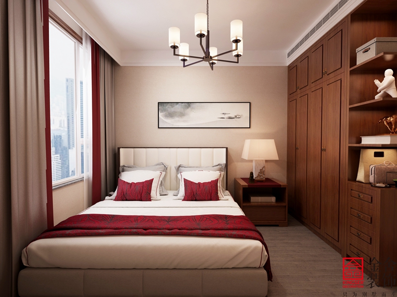 铂悦山140平米新中式风格装修案例-卧室